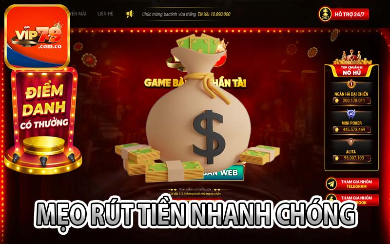 Mẹo rút tiền nhanh chóng